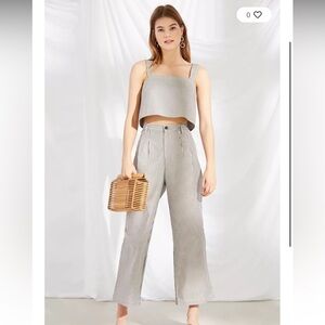 Urban Renewal Remnants Striped Set Wide Leg Pant and Crop Top